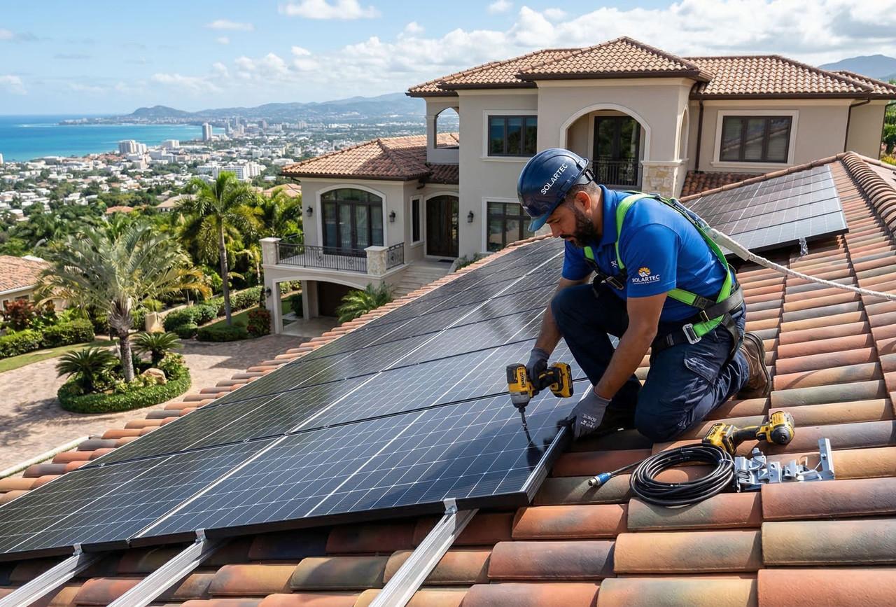 Paneles solares en techo